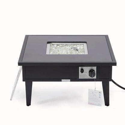 Walbrooke Modern Outdoor Square Fire Pit Table with Powder-Coated Aliuminum Frame - Elax Furniture