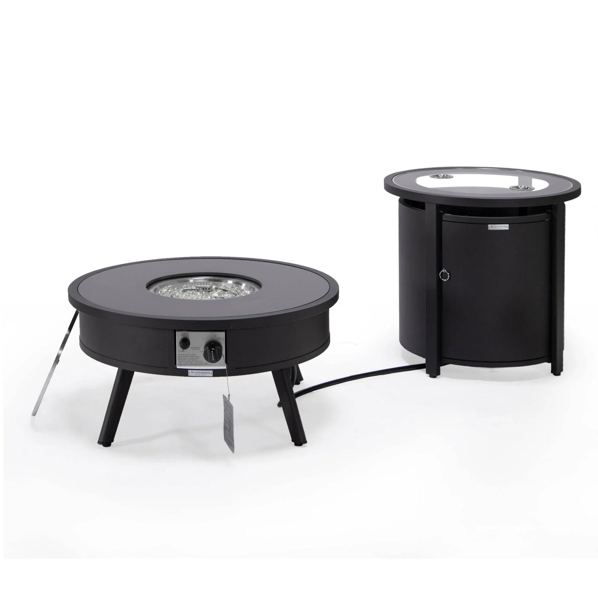 Walbrooke Outdoor Patio Round Fire Pit and Tank Holder - Elax Furniture