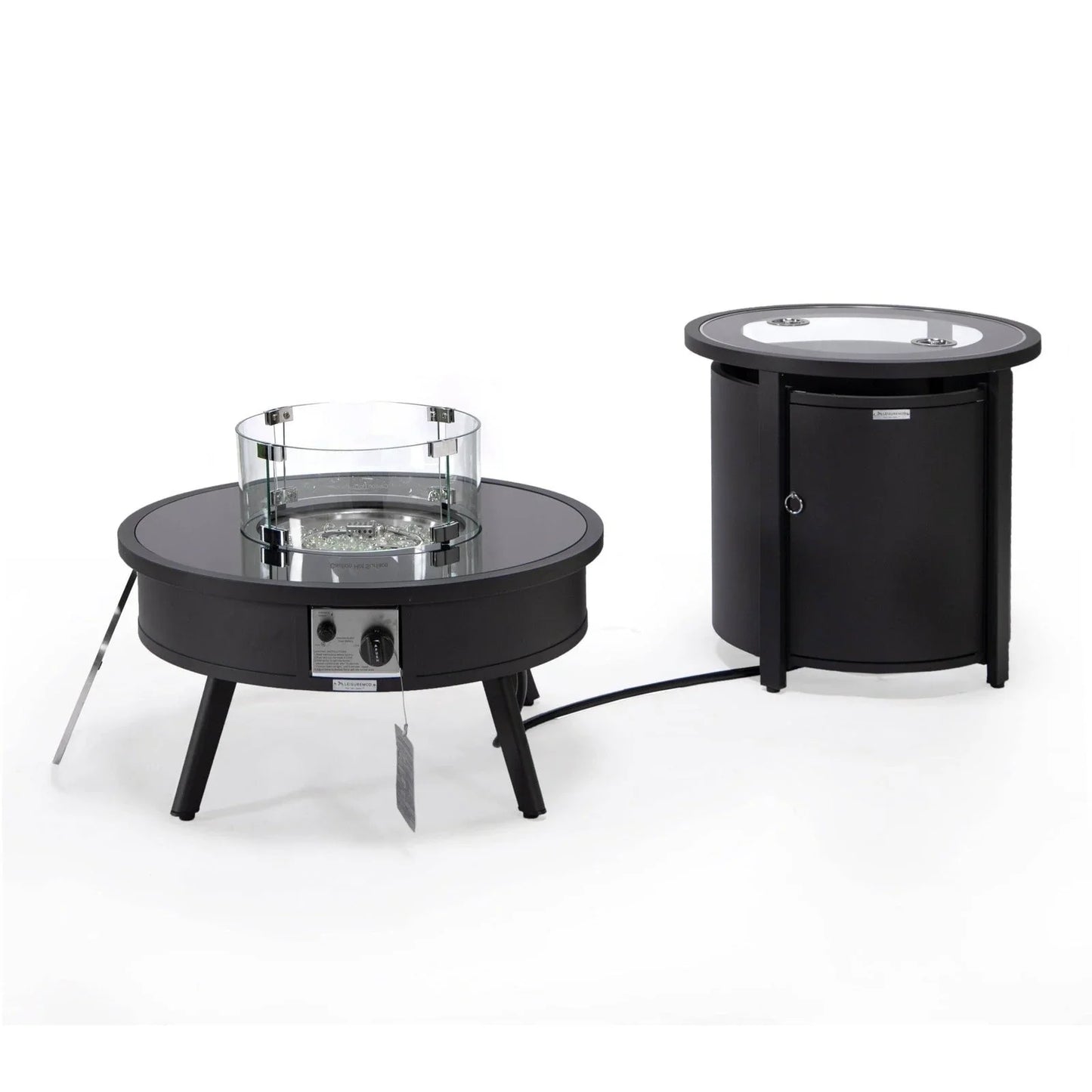 Walbrooke Outdoor Patio Round Fire Pit and Tank Holder - Elax Furniture