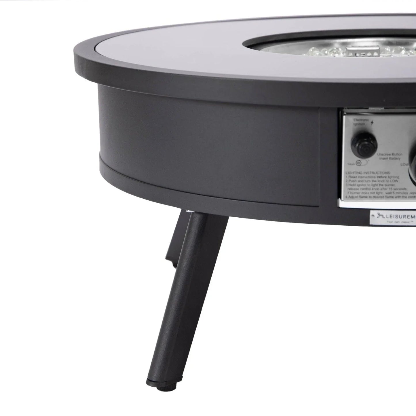 Walbrooke Modern Outdoor Round Fire Pit Table with Powder-Coated Aliuminum Frame - Elax Furniture