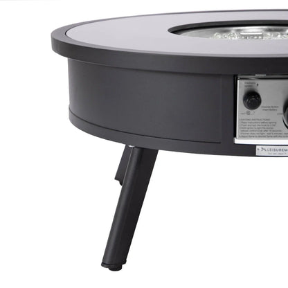 Walbrooke Modern Outdoor Round Fire Pit Table with Powder-Coated Aliuminum Frame - Elax Furniture