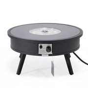 Walbrooke Modern Outdoor Round Fire Pit Table with Powder-Coated Aliuminum Frame - Elax Furniture