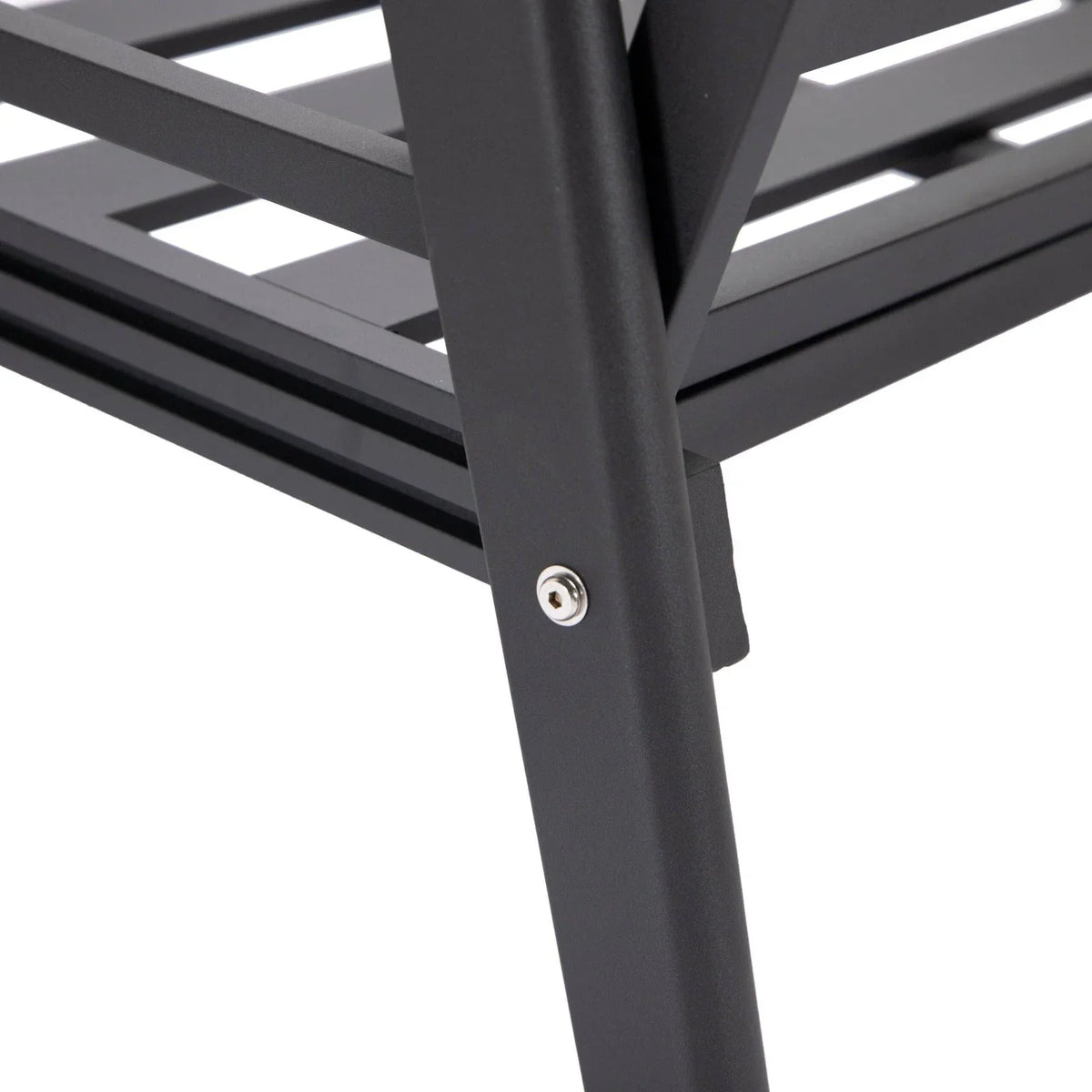 Walbrooke Modern Outdoor Patio Loveseat with Black Aluminum Frame and Removable Cushions - Elax Furniture