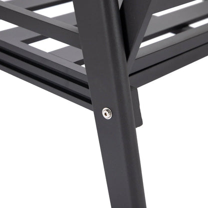 Walbrooke Modern Outdoor Patio Loveseat with Black Aluminum Frame and Removable Cushions - Elax Furniture