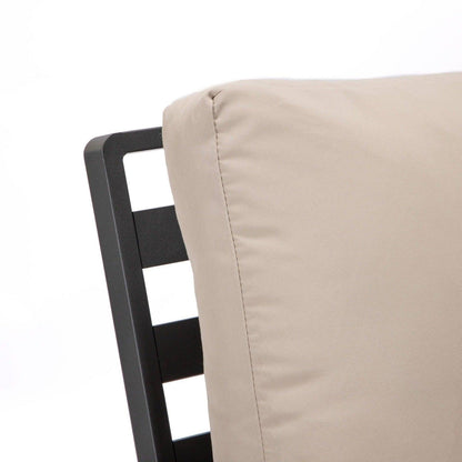 Walbrooke Modern Outdoor Patio Loveseat with Black Aluminum Frame and Removable Cushions - Elax Furniture