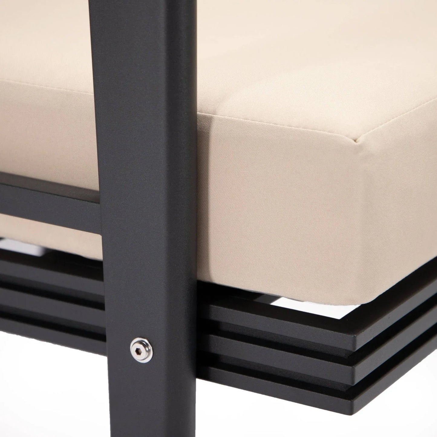 Walbrooke Modern Outdoor Patio Loveseat with Black Aluminum Frame and Removable Cushions - Elax Furniture