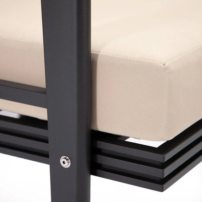 Walbrooke Modern Outdoor Patio Loveseat with Black Aluminum Frame and Removable Cushions - Elax Furniture