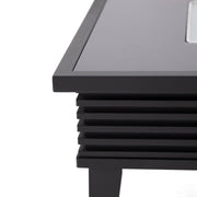 Walbrooke Modern Outdoor Square Fire Pit Table with Powder-Coated Aliuminum Frame and Slats Design - Elax Furniture