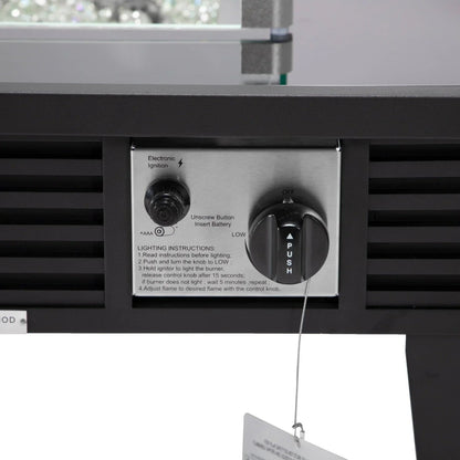 Walbrooke Modern Outdoor Square Fire Pit Table with Powder-Coated Aliuminum Frame and Slats Design - Elax Furniture