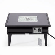 Walbrooke Modern Outdoor Square Fire Pit Table with Powder-Coated Aliuminum Frame and Slats Design - Elax Furniture