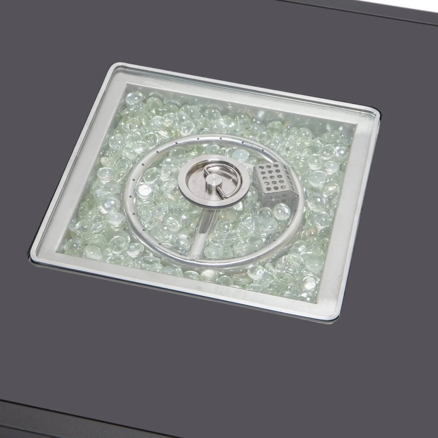 Walbrooke Modern Outdoor Square Fire Pit Table with Powder-Coated Aliuminum Frame and Slats Design - Elax Furniture