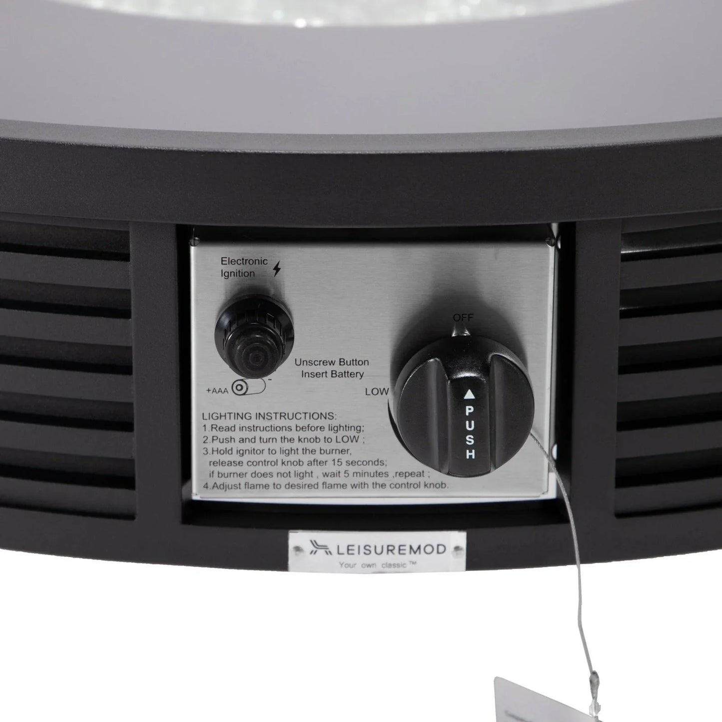 Walbrooke Outdoor Patio Round Fire Pit and Tank Holder with Slats Design - Elax Furniture