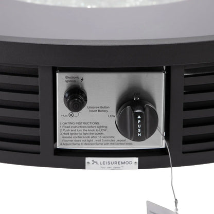 Walbrooke Outdoor Patio Round Fire Pit and Tank Holder with Slats Design - Elax Furniture