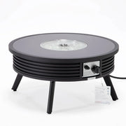 Walbrooke Outdoor Patio Round Fire Pit and Tank Holder with Slats Design - Elax Furniture