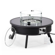 Walbrooke Outdoor Patio Round Fire Pit and Tank Holder with Slats Design - Elax Furniture