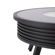 Walbrooke Modern Outdoor Round Fire Pit Table with Powder-Coated Aliuminum Frame and Slats Design - Elax Furniture