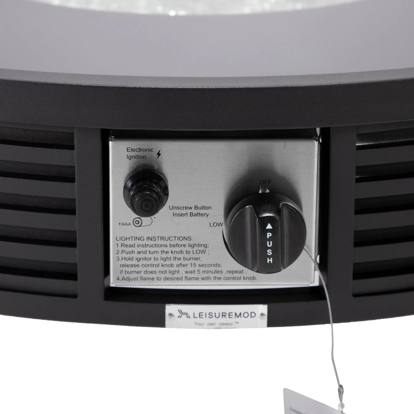 Walbrooke Modern Outdoor Round Fire Pit Table with Powder-Coated Aliuminum Frame and Slats Design - Elax Furniture