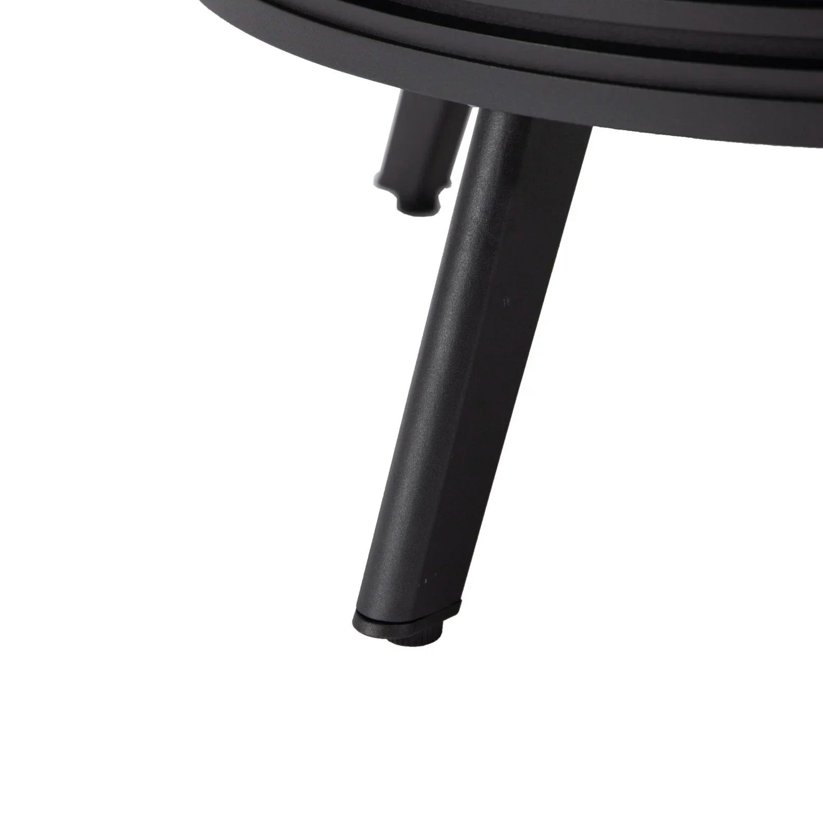 Walbrooke Modern Outdoor Round Fire Pit Table with Powder-Coated Aliuminum Frame and Slats Design - Elax Furniture