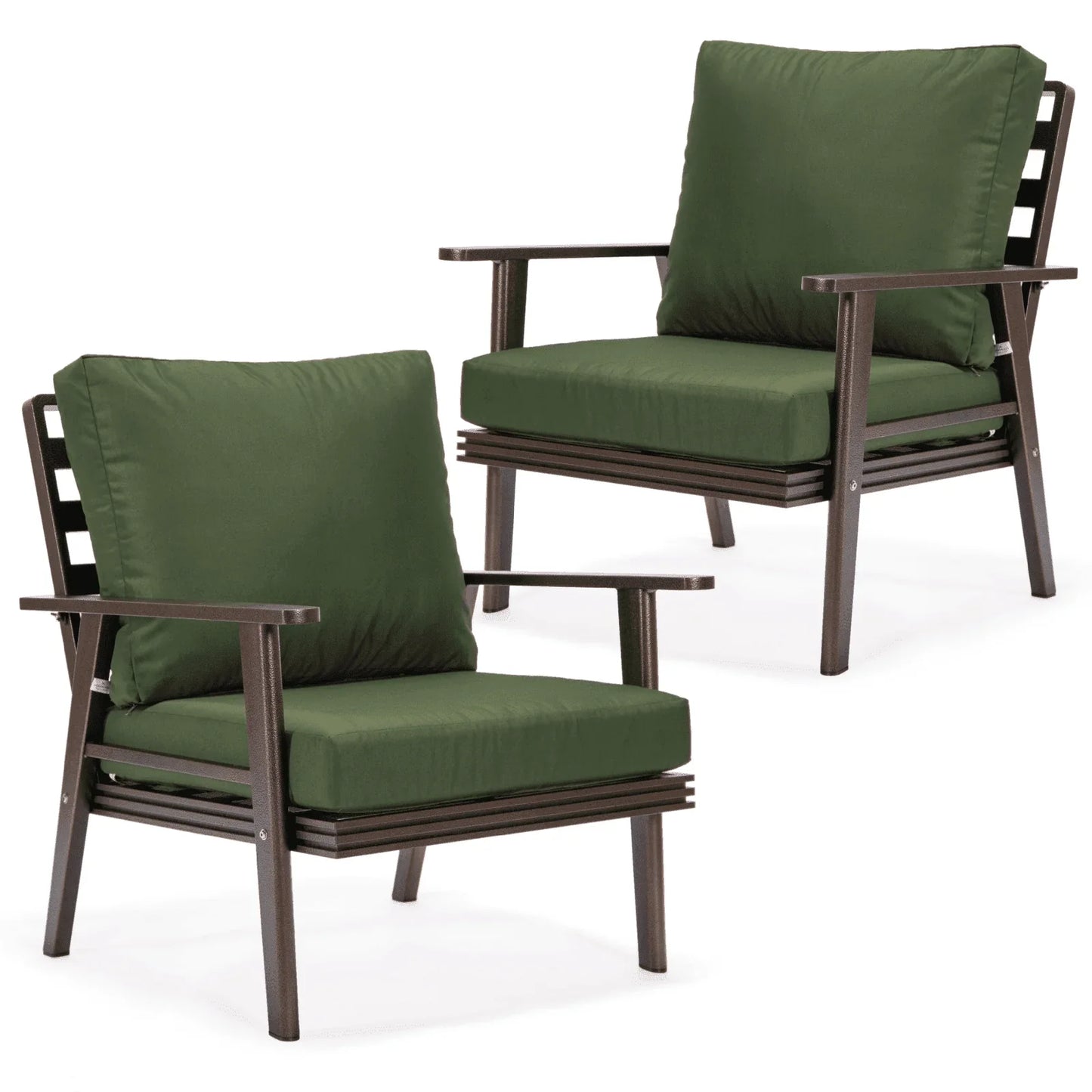 Walbrooke Modern Brown Patio Arm Chair, Set of 2 - Elax Furniture