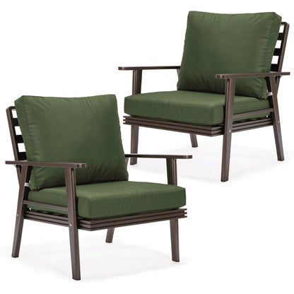 Walbrooke Modern Brown Patio Arm Chair, Set of 2 - Elax Furniture