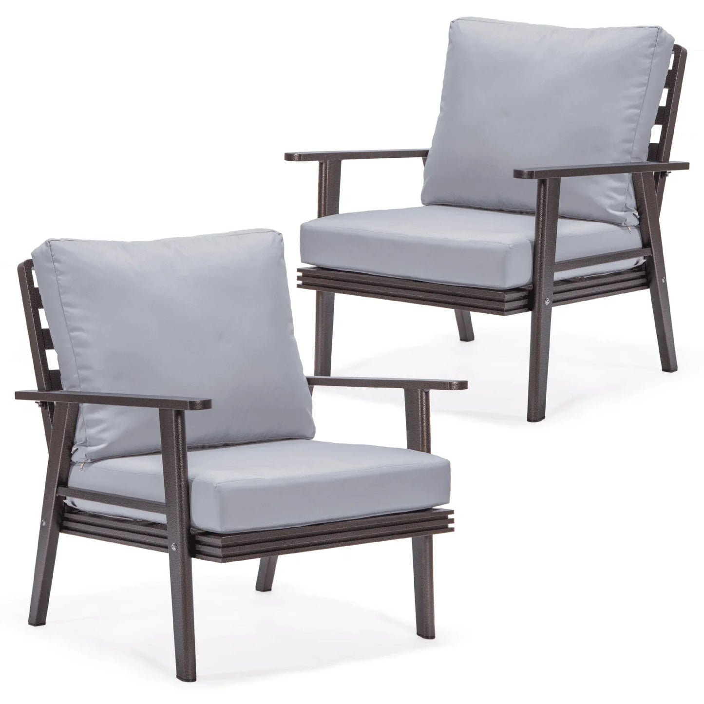 Walbrooke Modern Brown Patio Arm Chair, Set of 2 - Elax Furniture