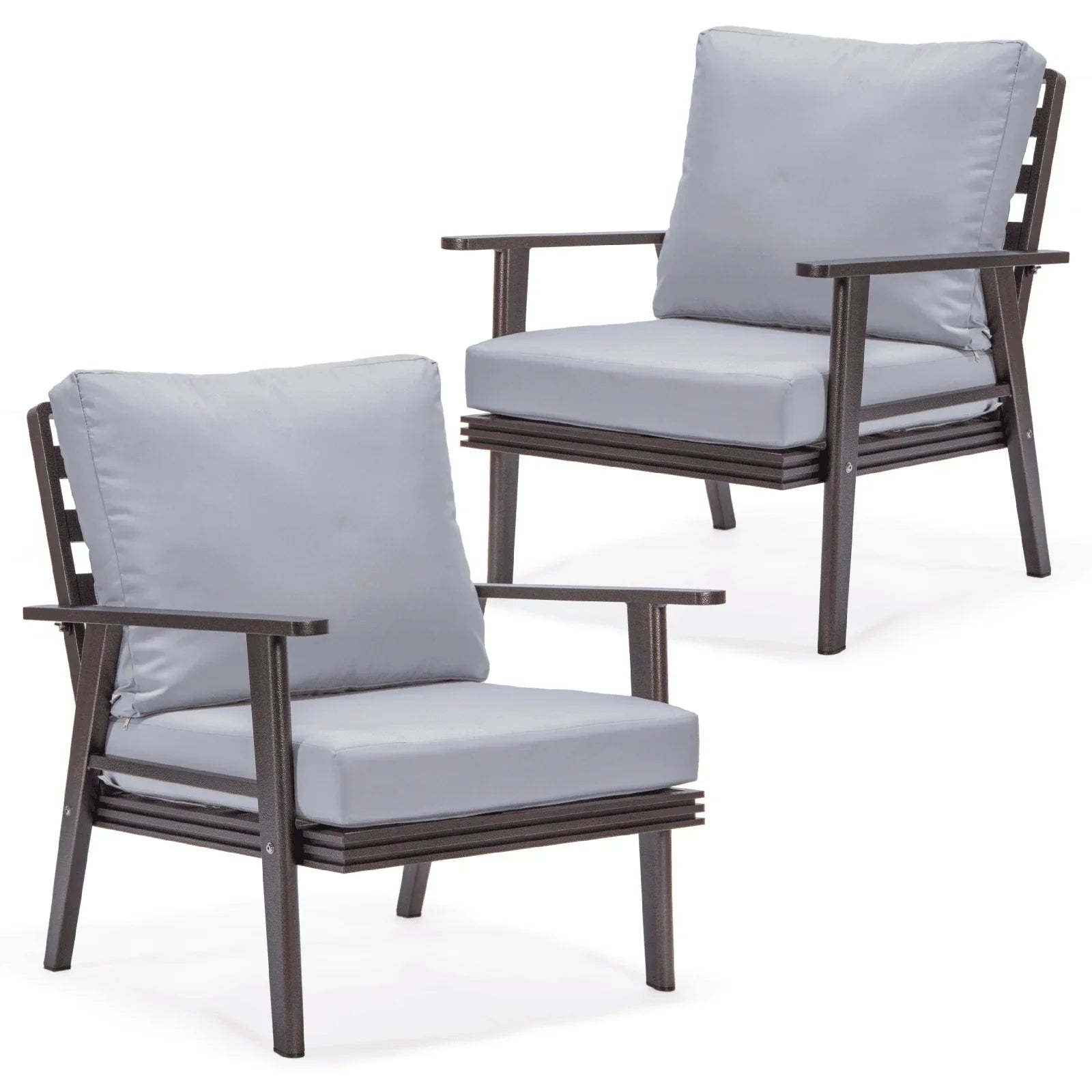 Walbrooke Modern Brown Patio Arm Chair, Set of 2 - Elax Furniture
