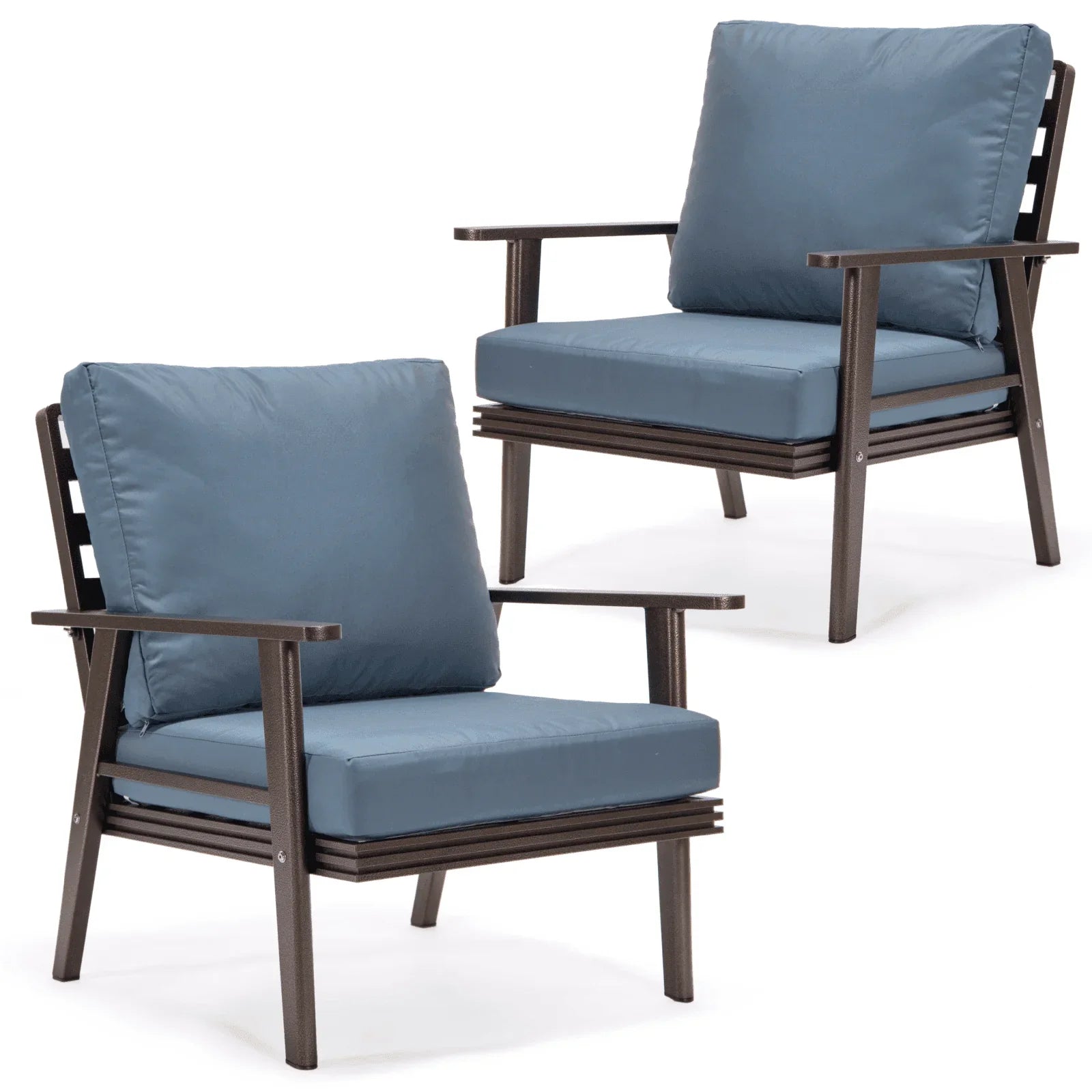 Walbrooke Modern Brown Patio Arm Chair, Set of 2 - Elax Furniture