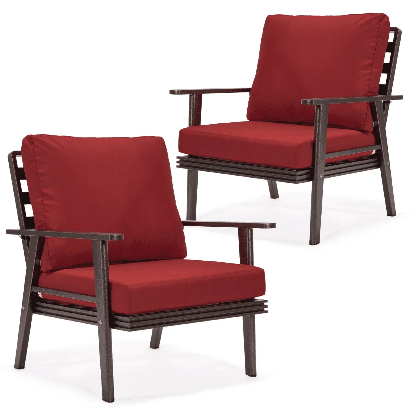 Walbrooke Modern Brown Patio Arm Chair, Set of 2 - Elax Furniture