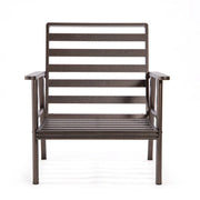 Walbrooke Modern 3-Piece Outdoor Patio Set with Brown Aluminum Frame and Removable Cushions Loveseat and Set of 2 Armchairs - Elax Furniture