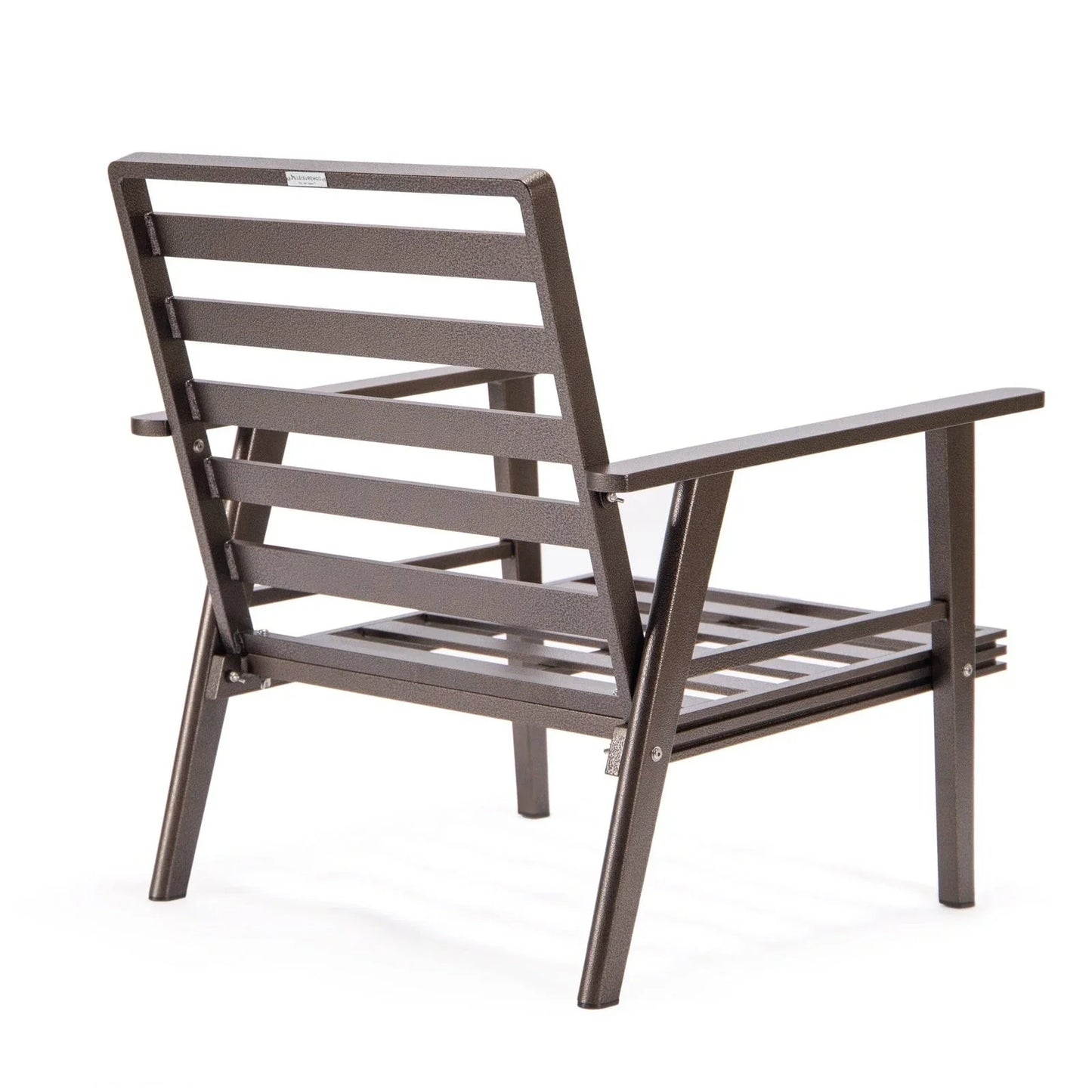 Walbrooke Modern 3-Piece Outdoor Patio Set with Brown Aluminum Frame and Removable Cushions Loveseat and Set of 2 Armchairs - Elax Furniture