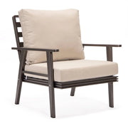 Walbrooke Modern 3-Piece Outdoor Patio Set with Brown Aluminum Frame and Removable Cushions Loveseat and Set of 2 Armchairs - Elax Furniture