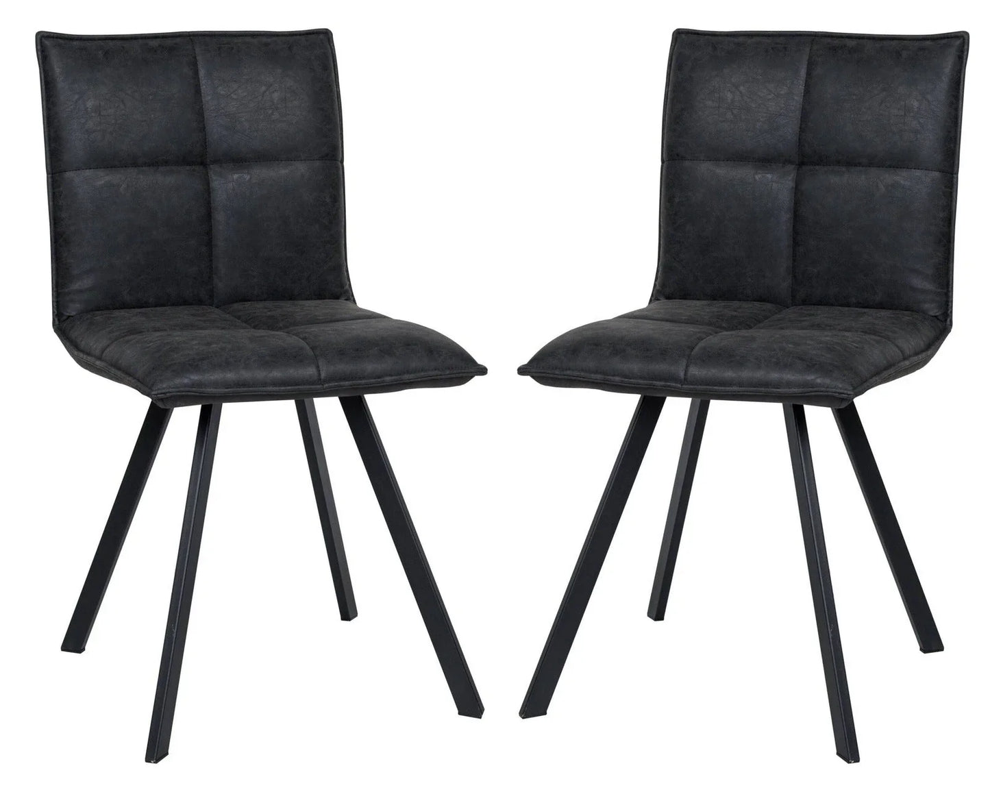 Wesley Modern Leather Dining Chair With Metal Legs Set of 2 - Elax Furniture