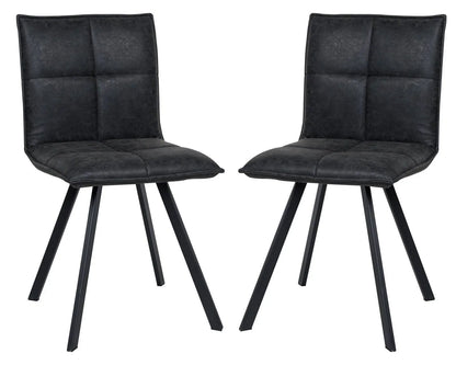 Wesley Modern Leather Dining Chair With Metal Legs Set of 2 - Elax Furniture