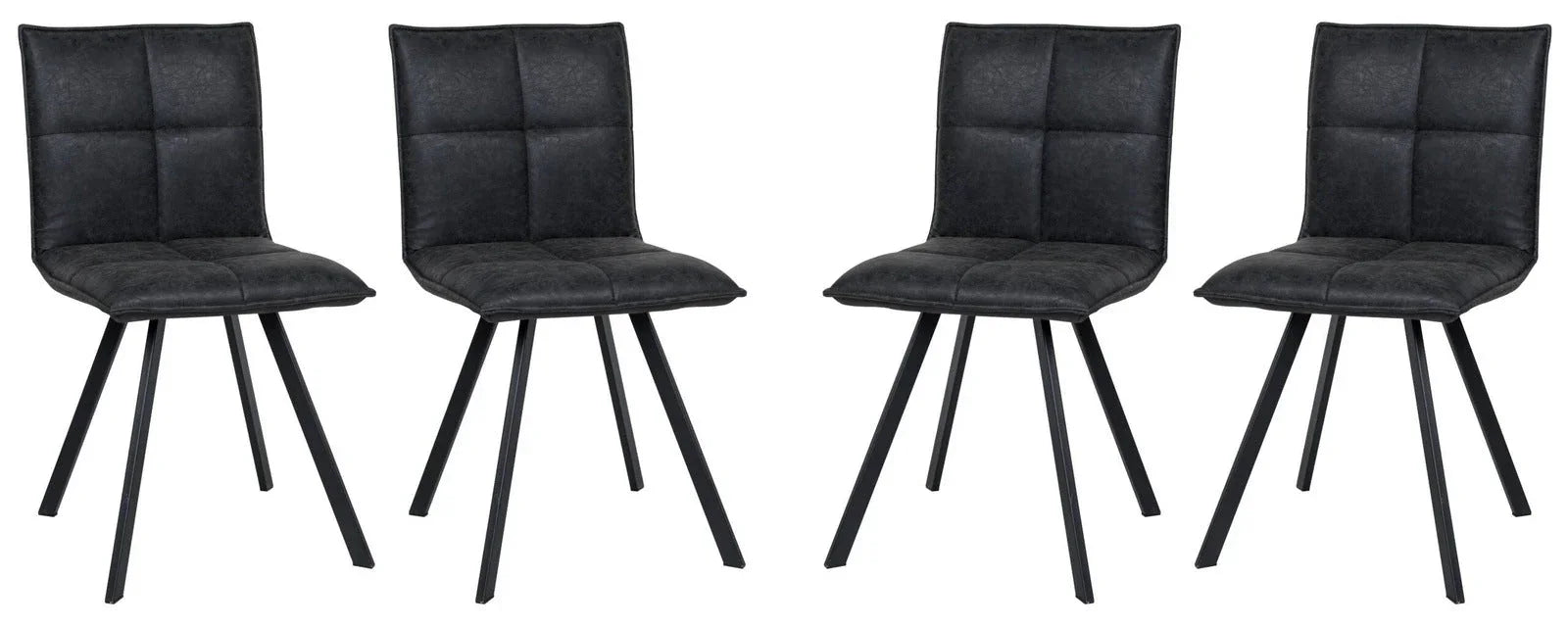 Wesley Modern Leather Dining Chair With Metal Legs Set of 4 - Elax Furniture