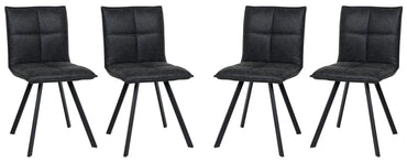 Wesley Modern Leather Dining Chair With Metal Legs Set of 4 - Elax Furniture