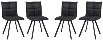 Wesley Modern Leather Dining Chair With Metal Legs Set of 4 - Elax Furniture