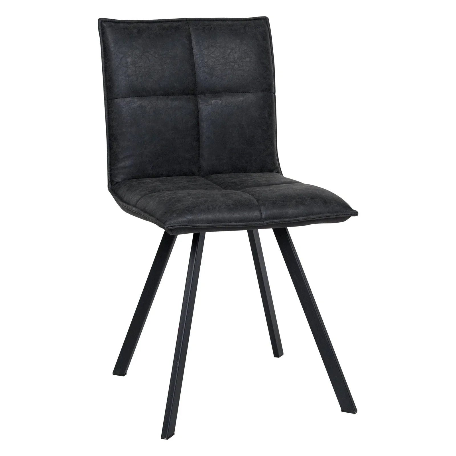 Wesley Leather Dining Chair With Iron Legs - Elax Furniture