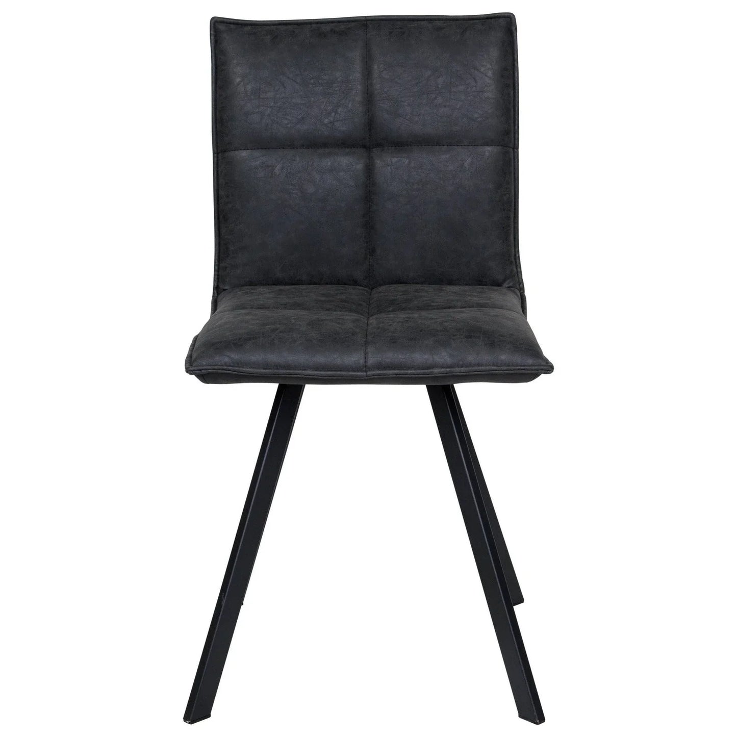 Wesley Modern Leather Dining Chair With Metal Legs Set of 2 - Elax Furniture