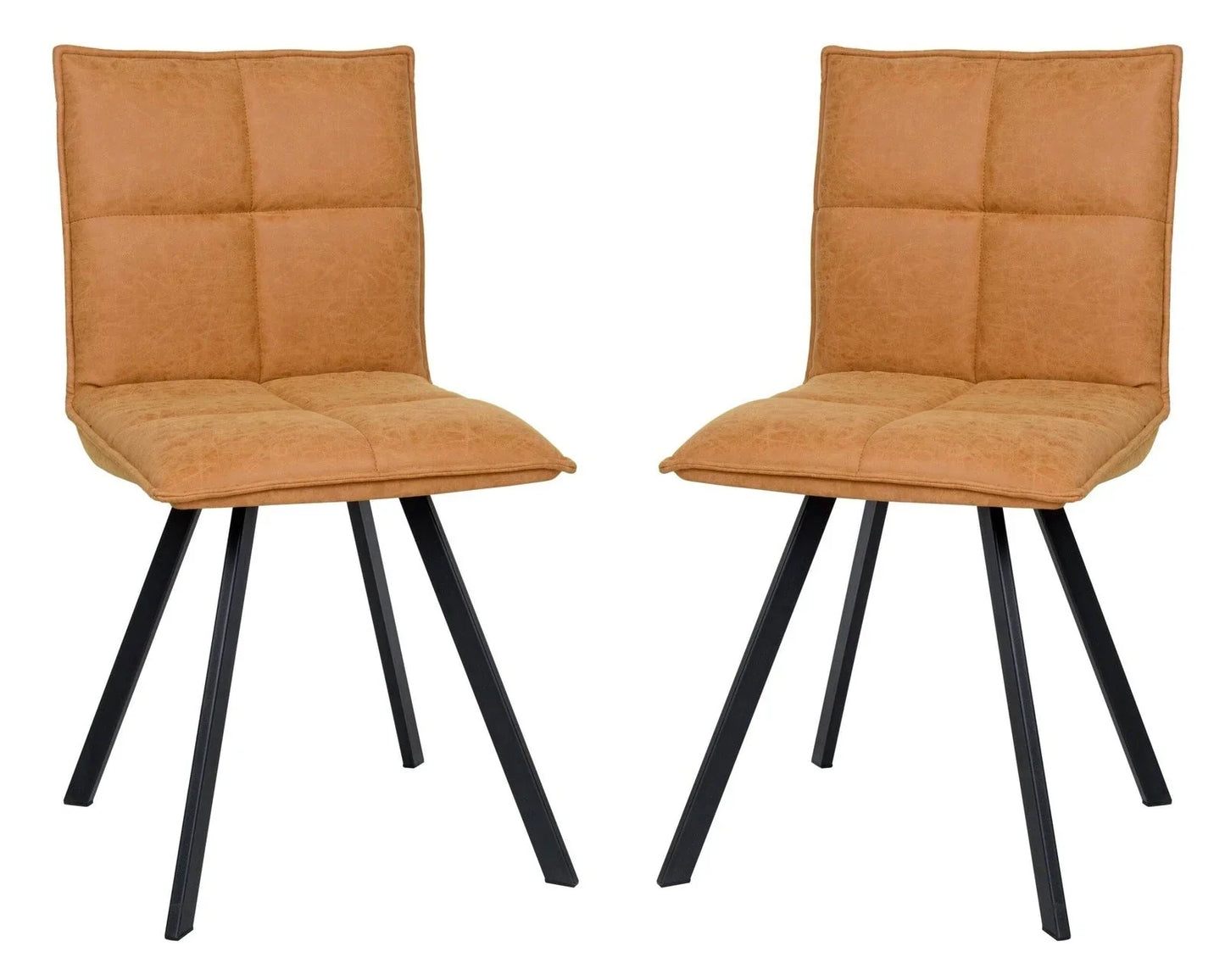 Wesley Modern Leather Dining Chair With Metal Legs Set of 2 - Elax Furniture