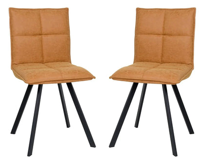 Wesley Modern Leather Dining Chair With Metal Legs Set of 2 - Elax Furniture
