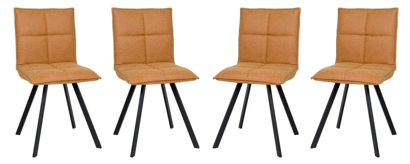 Wesley Modern Leather Dining Chair With Metal Legs Set of 4 - Elax Furniture