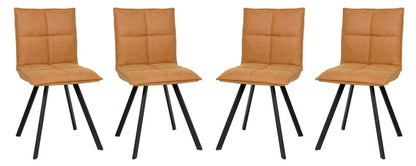 Wesley Modern Leather Dining Chair With Metal Legs Set of 4 - Elax Furniture