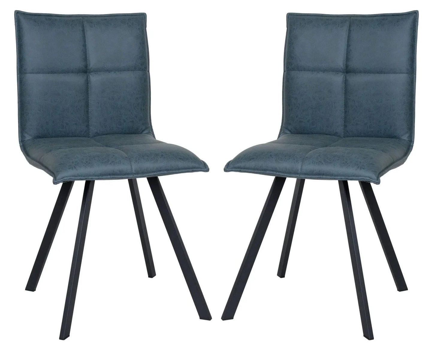 Wesley Modern Leather Dining Chair With Metal Legs Set of 2 - Elax Furniture