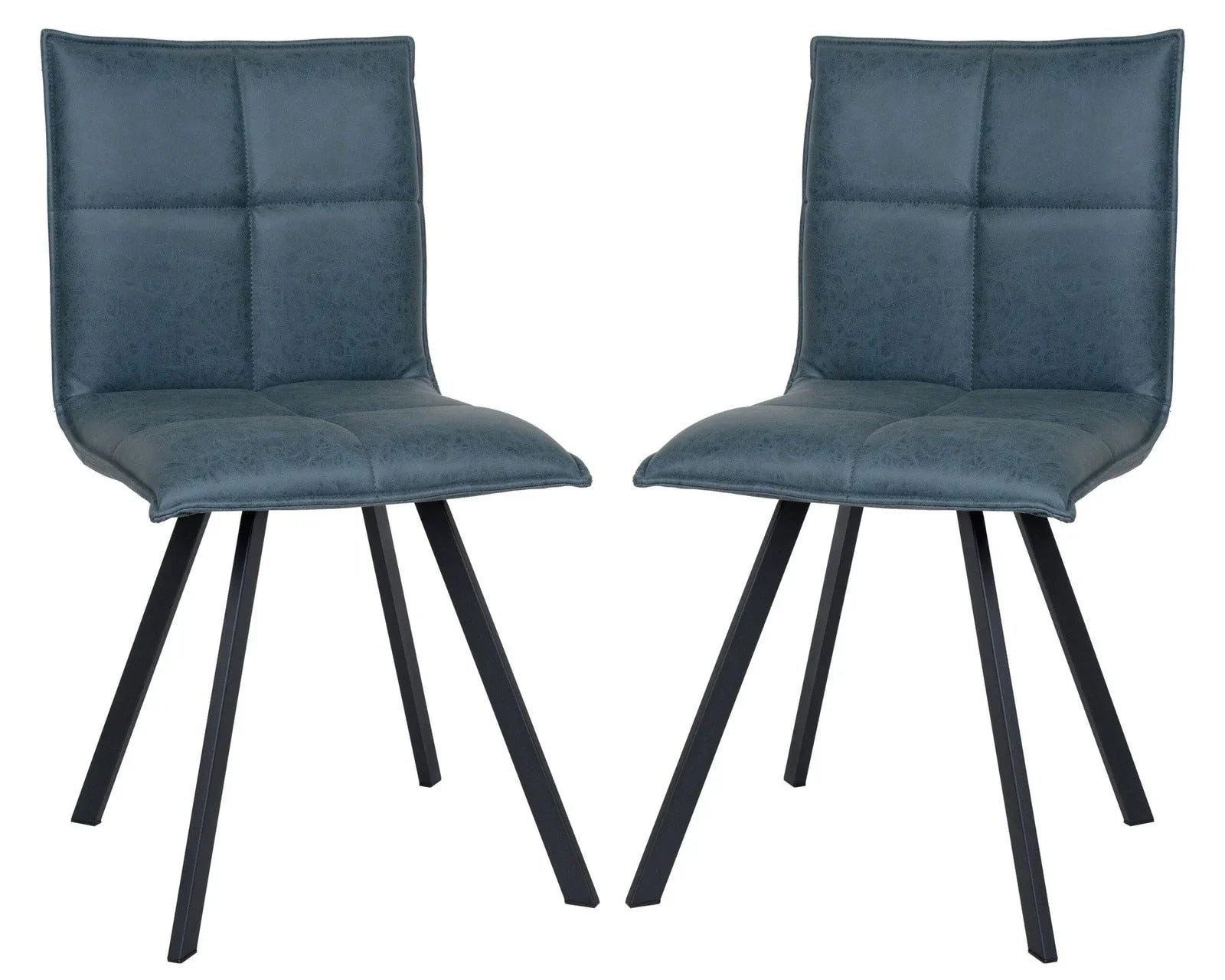 Wesley Modern Leather Dining Chair With Metal Legs Set of 2 - Elax Furniture