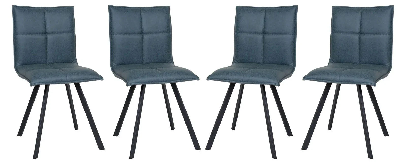 Wesley Modern Leather Dining Chair With Metal Legs Set of 4 - Elax Furniture