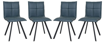Wesley Modern Leather Dining Chair With Metal Legs Set of 4 - Elax Furniture