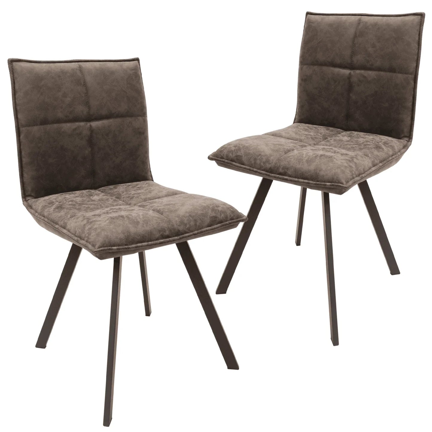 Wesley Modern Leather Dining Chair With Metal Legs Set of 2 - Elax Furniture