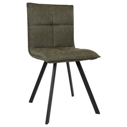 Wesley Modern Leather Dining Chair With Metal Legs Set of 2 - Elax Furniture