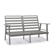 Walbrooke Modern 3-Piece Outdoor Patio Set with Grey Aluminum Frame and Removable Cushions Loveseat and Set of 2 Armchairs - Elax Furniture