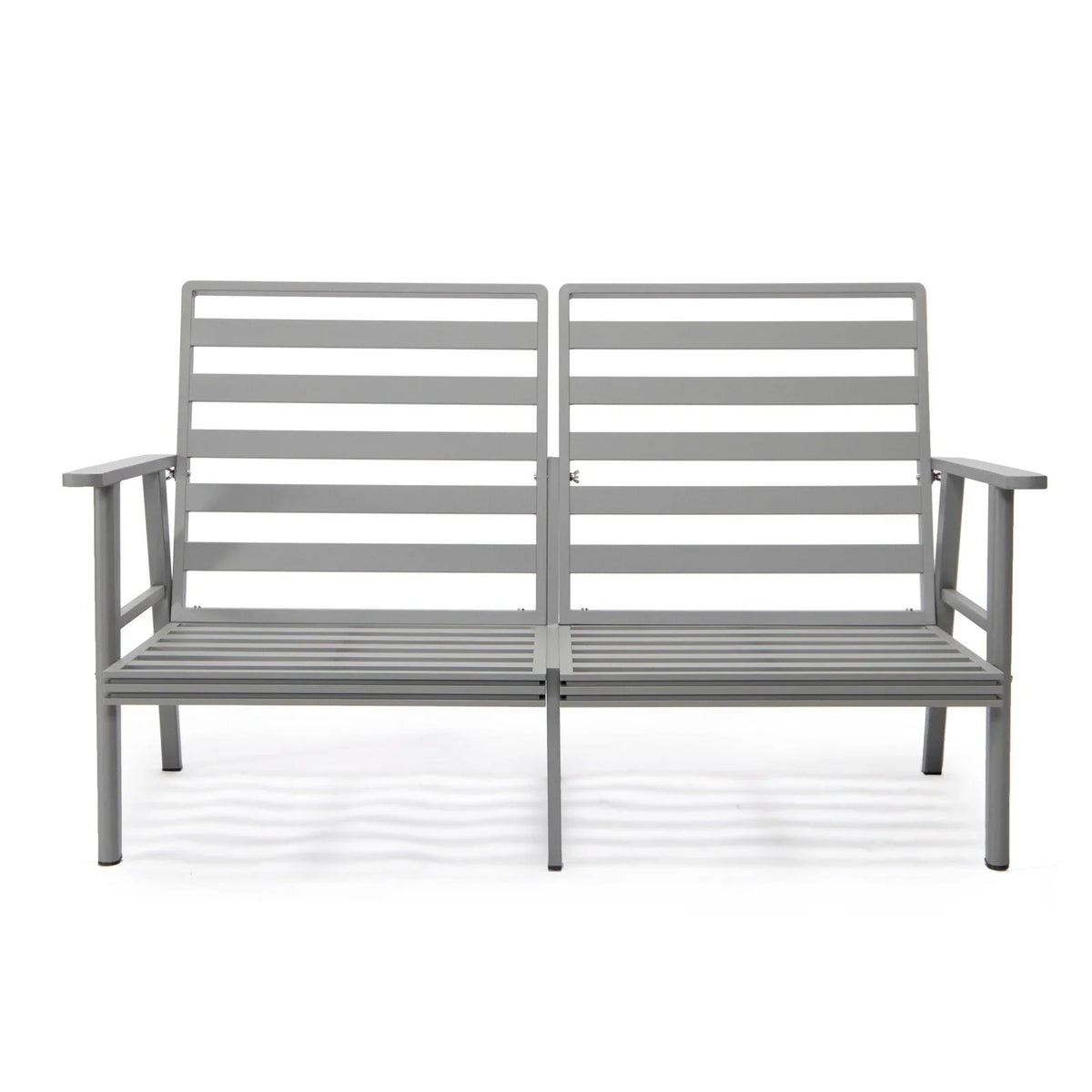 Walbrooke Modern 3-Piece Outdoor Patio Set with Grey Aluminum Frame and Removable Cushions Loveseat and Set of 2 Armchairs - Elax Furniture